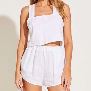 Vitamin A White Linen Swim Coverup Set